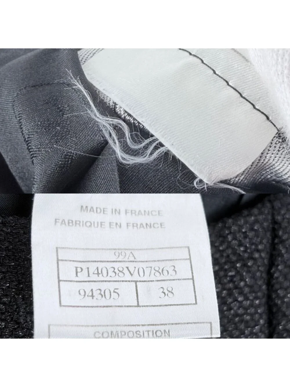 Chanel Coat No Nylon Black Wool Autumn